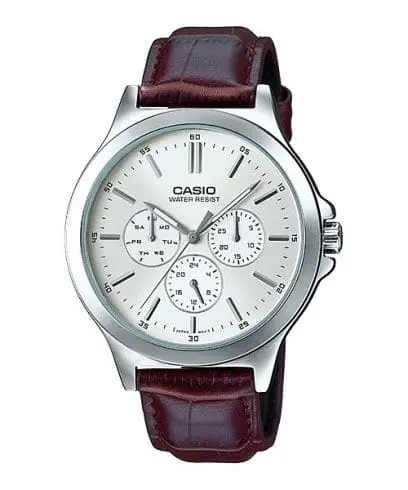 Casio Watch Leather Band , MTP-V300L-7AUDF