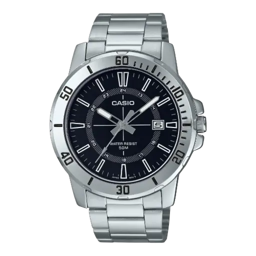 Casio Watch Stainless Steel 
Triple-fold Clasp Band , MTP-VD01D-1CVUDF