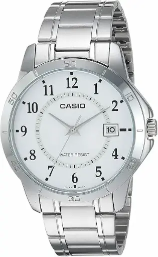 Casio Stainless Steel Triple-Fold Clasp Watch LTP-V004D-7BUDF