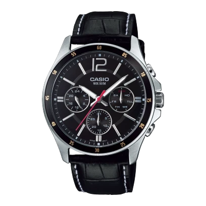 Casio Watch Genuine Leather Band , MTP-1374L-1AVDF