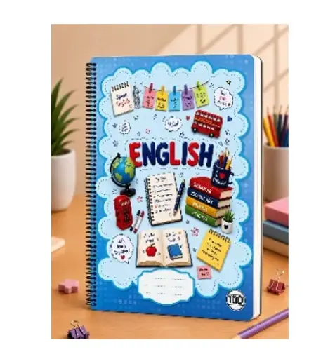 A4 English Wirebound Notebook 100 Sheets