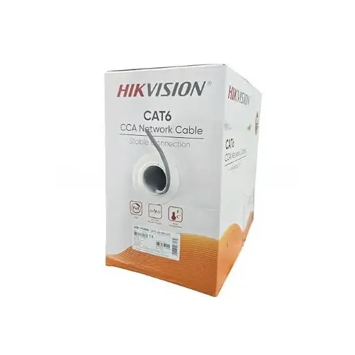 كابل شبكة هيكفيجن Hikvision CAT6 UTP موديل DS-1LN6U-W/CCA