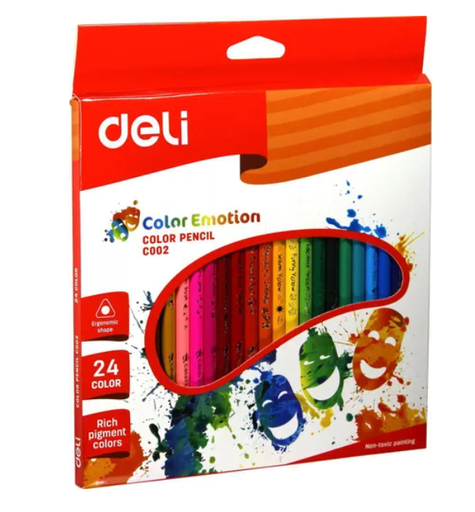 Deli Colored Pencils Luxury 24 Colors Cardboard Box