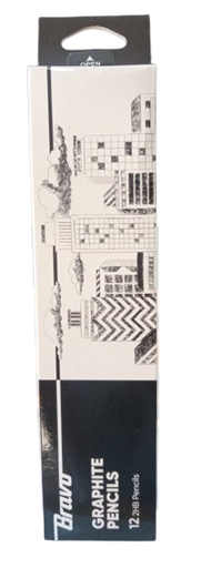 Bravo Graphite Pencils with Eraser – 12 Piece Box