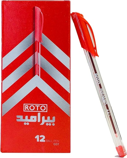 روتو علبة 12 قلم بيراميد أحمر