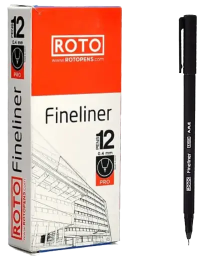Roto Fine Liner Felt Tip Marker 12-Piece Set Blue Roto