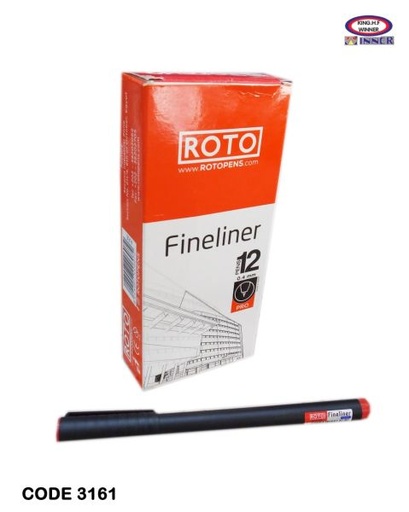 Roto Fine Liner Felt Tip Marker 12-Piece Set Red Roto