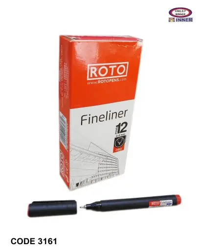Roto Fine Liner Felt Tip Marker 12-Piece Set Red Roto