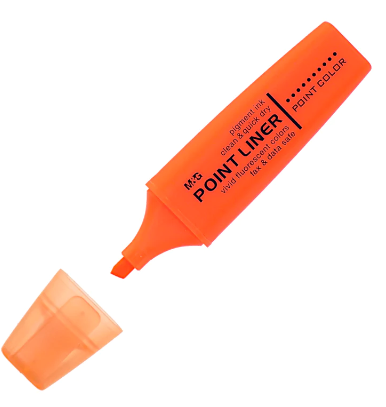 M&G 12-Piece Fluorescent Orange Highlighter Pen Set